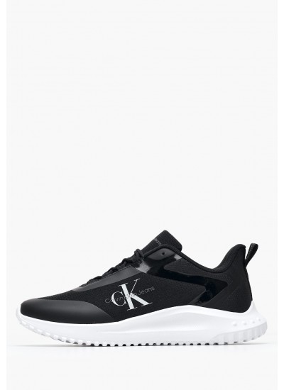 Ανδρικά Παπούτσια Casual Runner.Ml Μαύρο Ύφασμα Calvin Klein