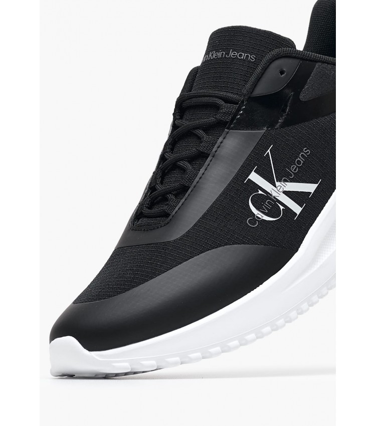 Ανδρικά Παπούτσια Casual Runner.Ml Μαύρο Ύφασμα Calvin Klein