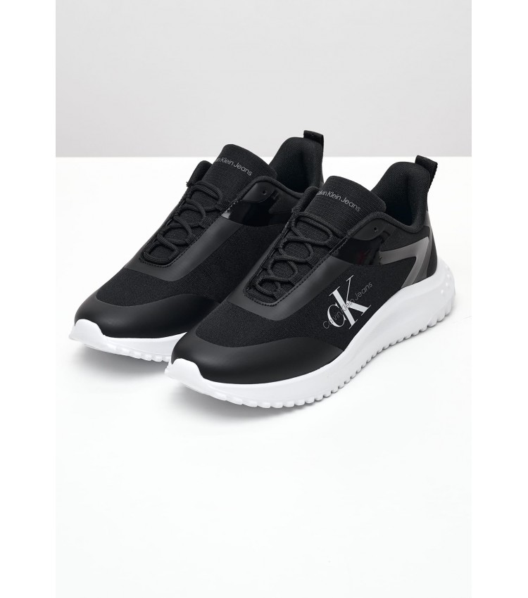 Men Casual Shoes Runner.Ml Black Fabric Calvin Klein