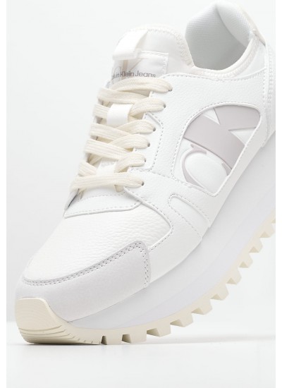 Γυναικεία Παπούτσια Casual Runner.Nbs Άσπρο Δέρμα Calvin Klein