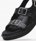 Γυναικείες Πλατφόρμες Χαμηλές Sandal.Buckle Μαύρο Δέρμα Calvin Klein