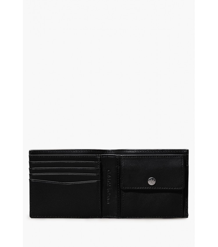 Ανδρικά Πορτοφόλια Sft.Bifold Μαύρο Δέρμα Calvin Klein