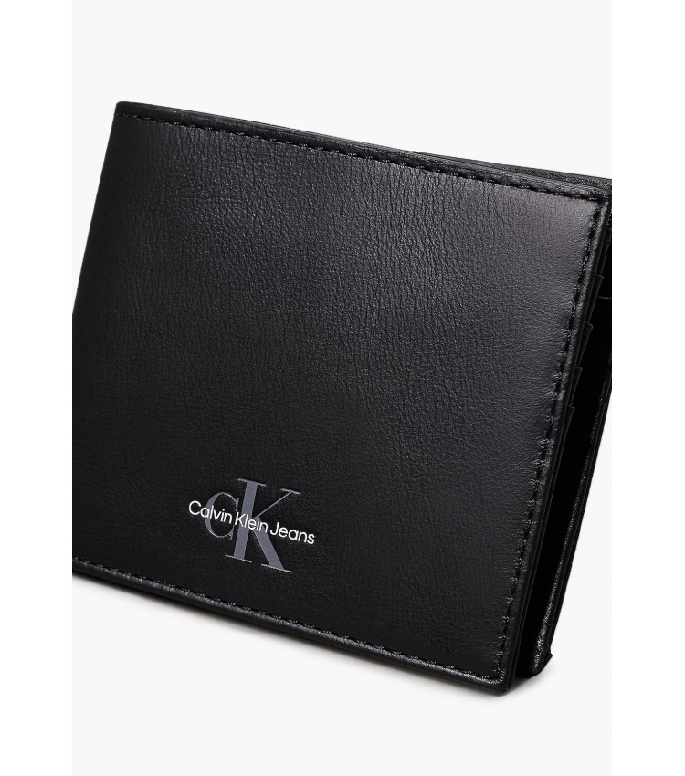 Ανδρικά Πορτοφόλια Sft.Bifold Μαύρο Δέρμα Calvin Klein