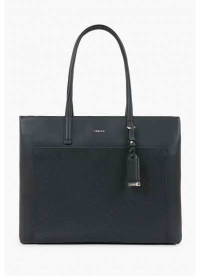 Γυναικείες Τσάντες Shopper.Classic Μαύρο ECOleather-Ύφασμα Calvin Klein