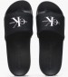 Women Flip Flops & Sandals Slide.Mono.W Black Fabric Calvin Klein