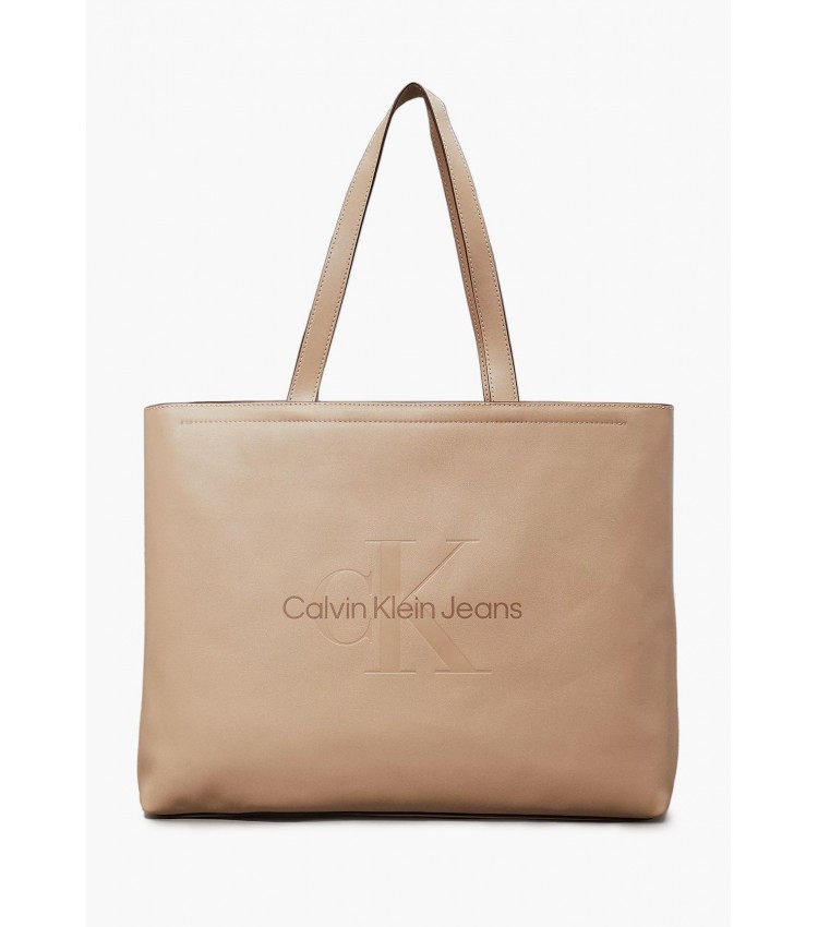 Γυναικείες Τσάντες Slim.Tote34 Μπεζ ECOleather Calvin Klein