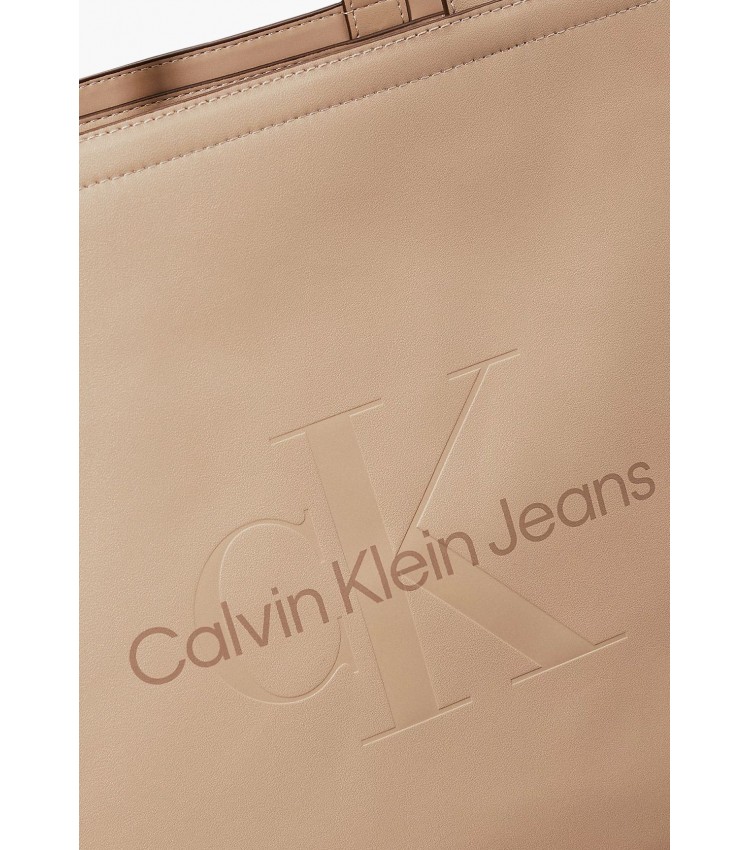 Γυναικείες Τσάντες Slim.Tote34 Μπεζ ECOleather Calvin Klein