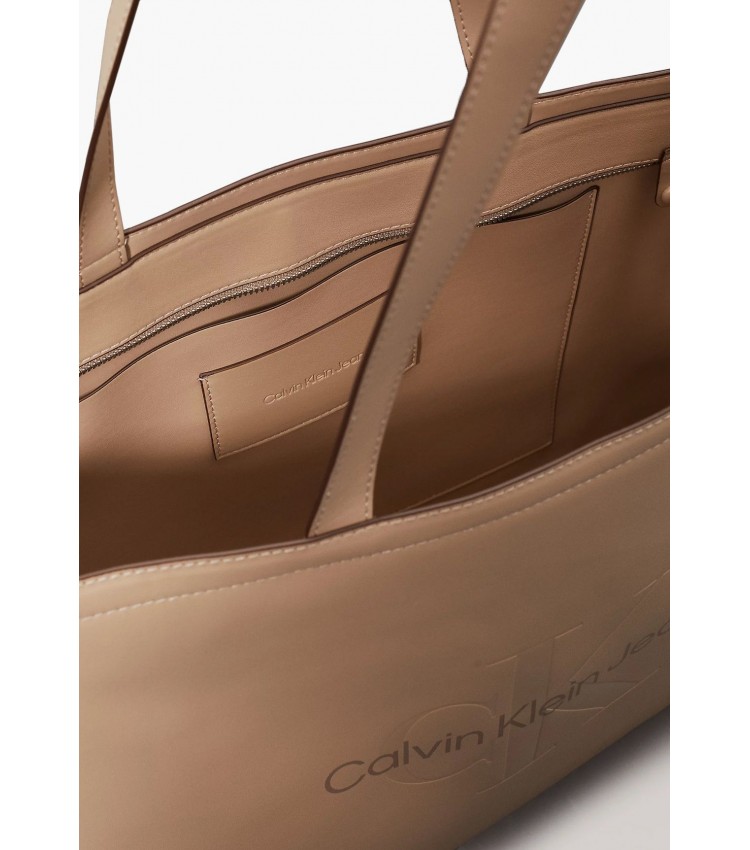 Γυναικείες Τσάντες Slim.Tote34 Μπεζ ECOleather Calvin Klein