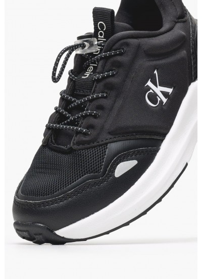 Παιδικά Παπούτσια Casual Sneaker.Up Μαύρο ECOleather-Ύφασμα Calvin Klein