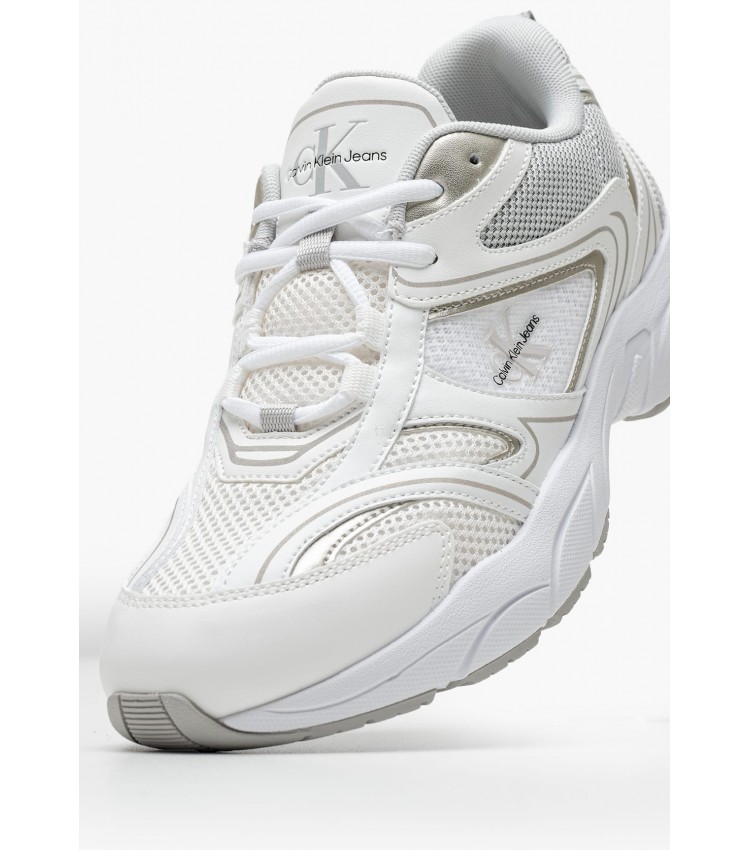 Women Casual Shoes Tennis.Mesh.W White ECOleather-Fabric Calvin Klein