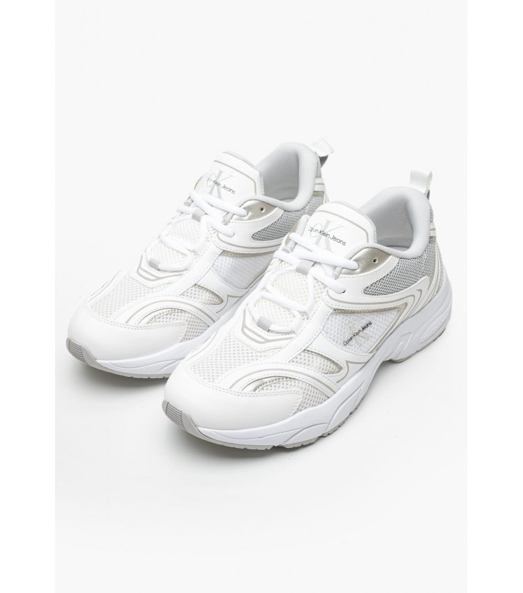 Women Casual Shoes Tennis.Mesh.W White ECOleather-Fabric Calvin Klein