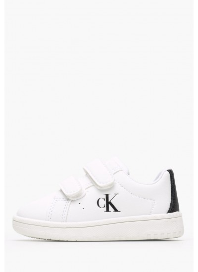 Παιδικά Παπούτσια Casual Vlc.Sneaker Άσπρο ECOleather Calvin Klein