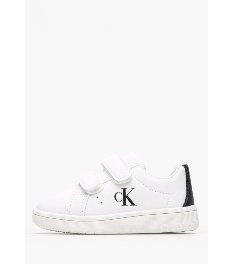 Παιδικά Παπούτσια Casual Vlc.Sneaker Άσπρο ECOleather Calvin Klein