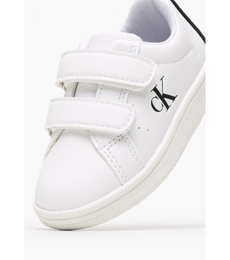 Παιδικά Παπούτσια Casual Vlc.Sneaker Άσπρο ECOleather Calvin Klein