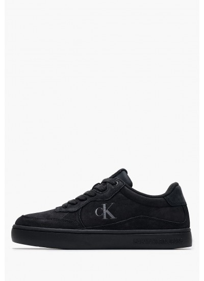 Ανδρικά Παπούτσια Casual Wave.Cupsole Μαύρο Δέρμα Νούμπουκ Calvin Klein