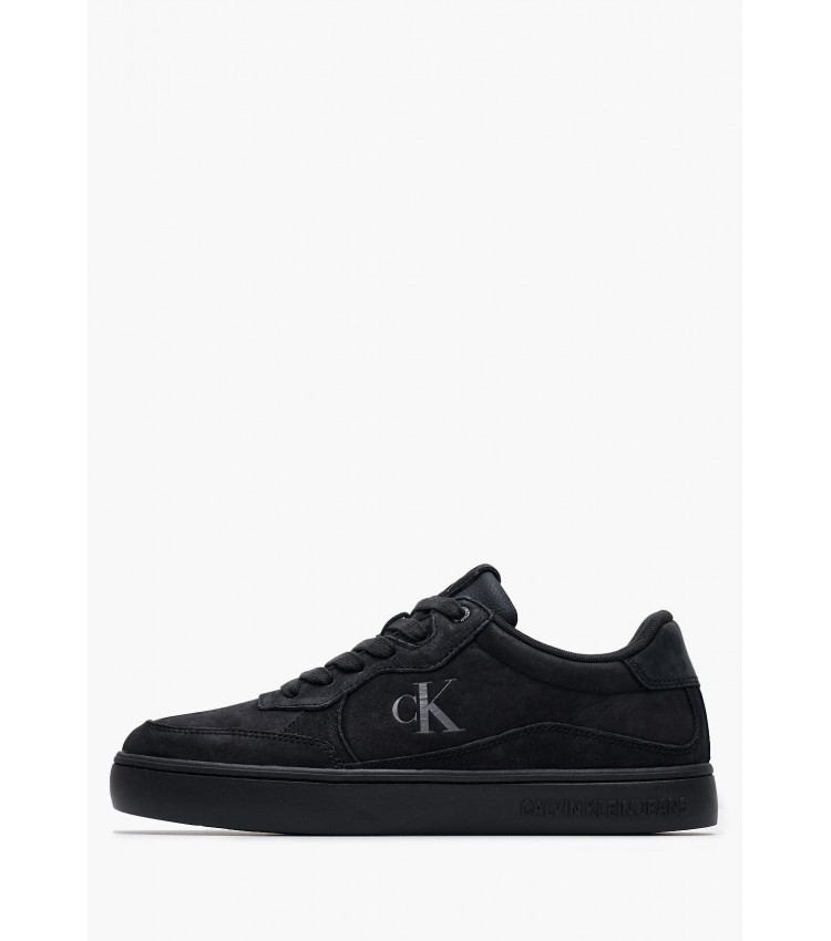 Ανδρικά Παπούτσια Casual Wave.Cupsole Μαύρο Δέρμα Νούμπουκ Calvin Klein