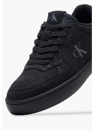 Ανδρικά Παπούτσια Casual Wave.Cupsole Μαύρο Δέρμα Νούμπουκ Calvin Klein