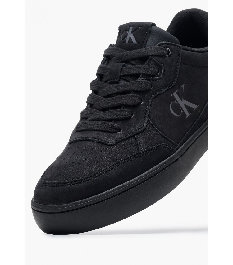 Ανδρικά Παπούτσια Casual Wave.Cupsole Μαύρο Δέρμα Νούμπουκ Calvin Klein