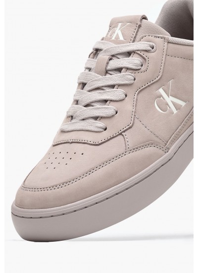 Ανδρικά Παπούτσια Casual Wave.Cupsole Πούρο Δέρμα Νούμπουκ Calvin Klein