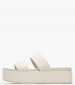 Women Platforms Low Webbing.Fm Beige Fabric Calvin Klein