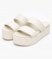 Women Platforms Low Webbing.Fm Beige Fabric Calvin Klein