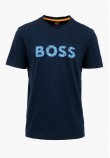 Men T-Shirts Te.Logotexture DarkBlue Cotton Boss