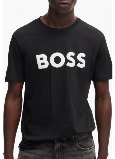 Men T-Shirts Thinking.1B Black Cotton Boss