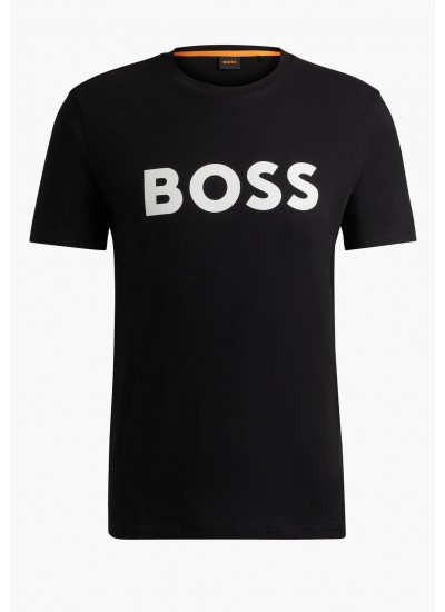 Men T-Shirts Thinking.1B Black Cotton Boss