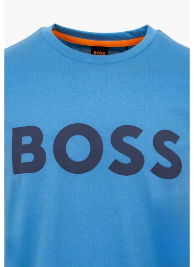 Men T-Shirts Thinking.1B Blue Cotton Boss