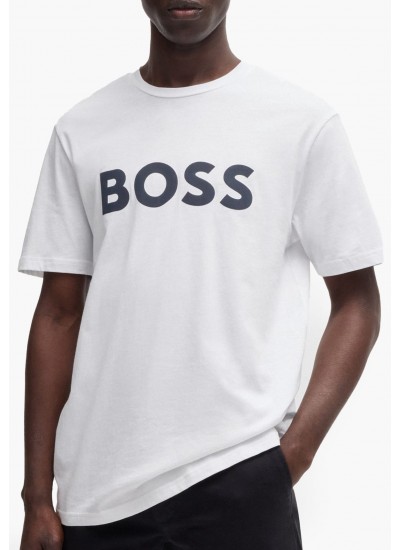 Men T-Shirts Thinking.1B White Cotton Boss