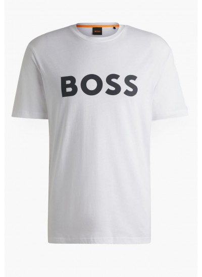 Men T-Shirts Thinking.1B White Cotton Boss