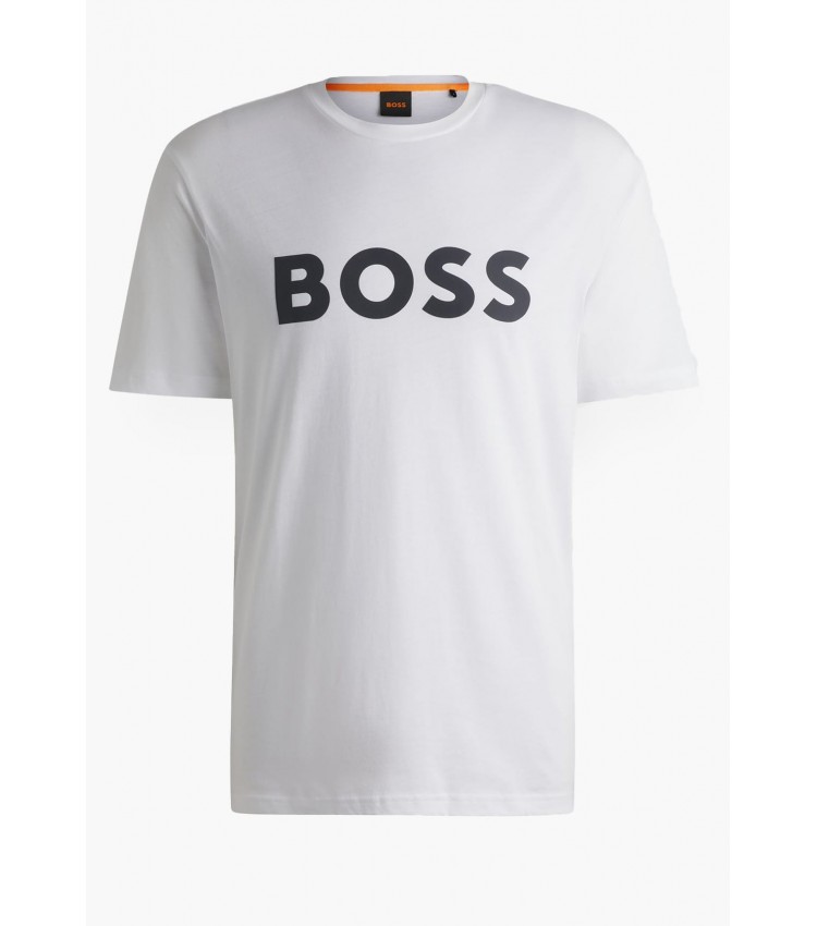 Men T-Shirts Thinking.1B White Cotton Boss