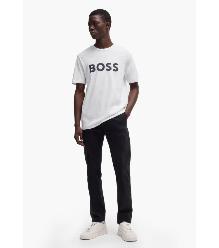 Men T-Shirts Thinking.1B White Cotton Boss