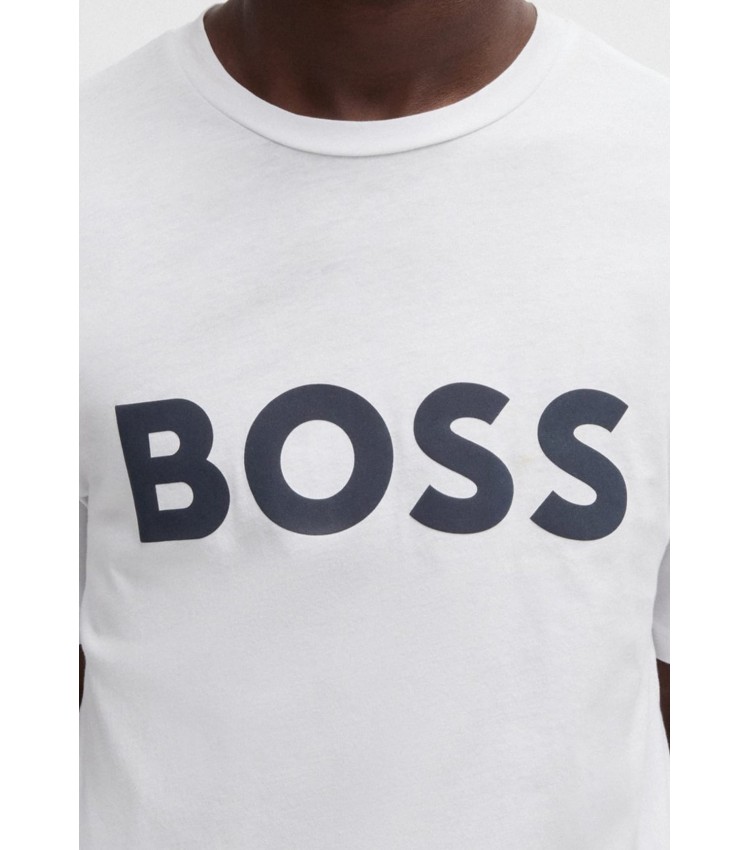 Men T-Shirts Thinking.1B White Cotton Boss