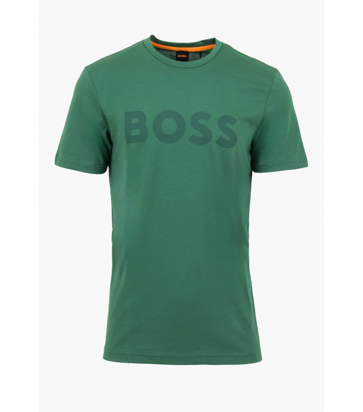 Men T-Shirts Thinking.1B Green Cotton Boss