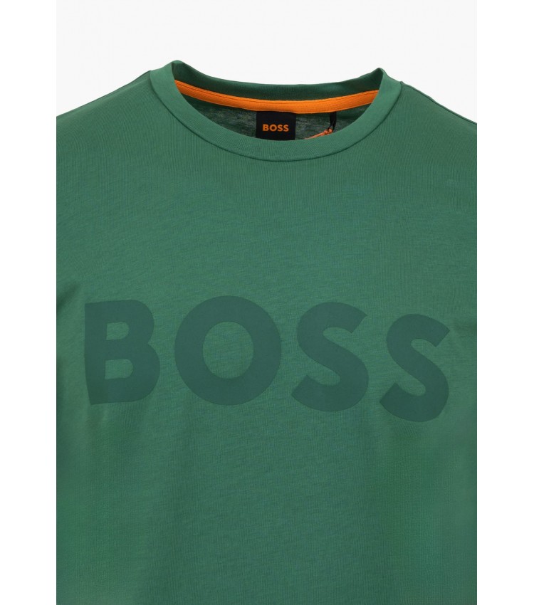 Men T-Shirts Thinking.1B Green Cotton Boss