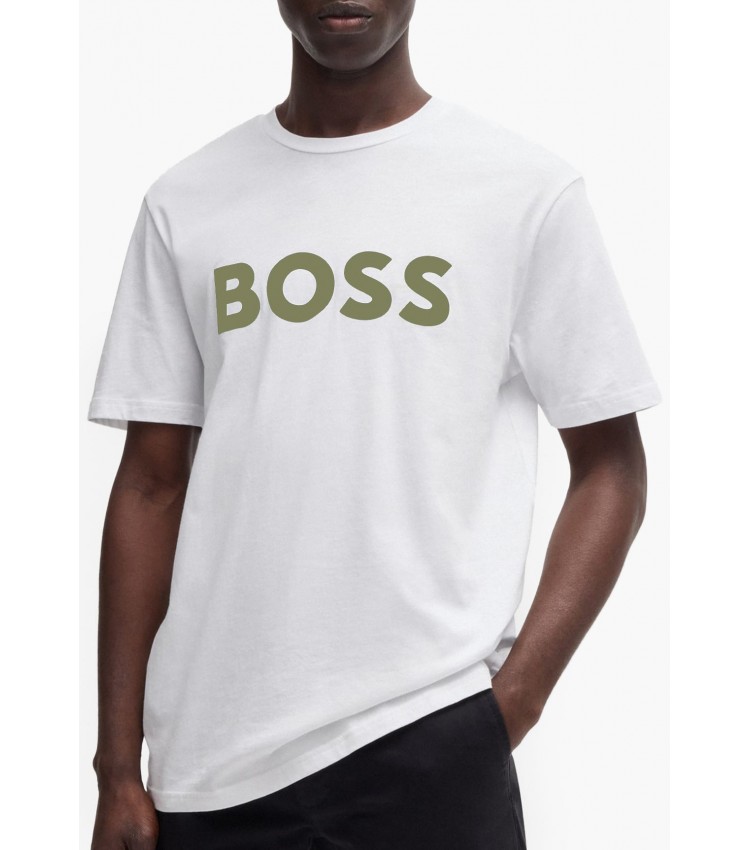 Men T-Shirts Thinking.1G White Cotton Boss