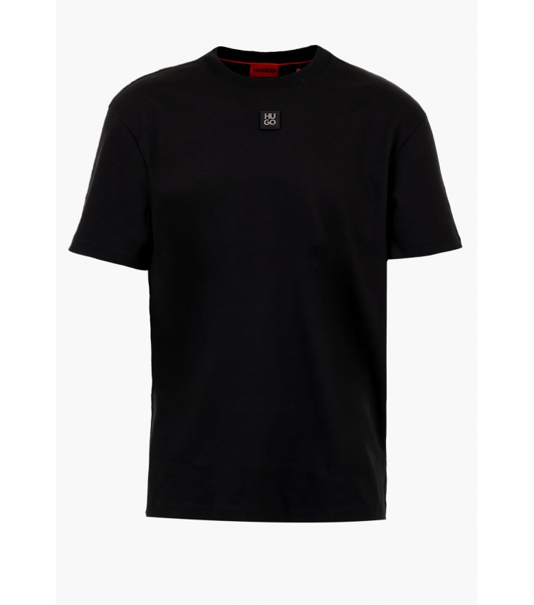 Men T-Shirts Dalile Black Cotton Hugo