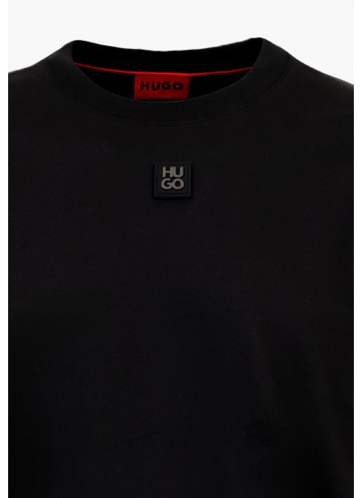 Men T-Shirts Dalile Black Cotton Hugo