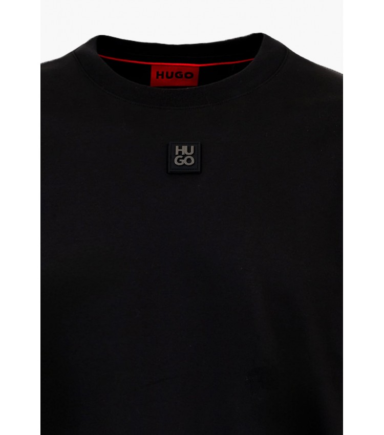 Men T-Shirts Dalile Black Cotton Hugo