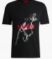 Men T-Shirts Deyladec.D Black Cotton Hugo