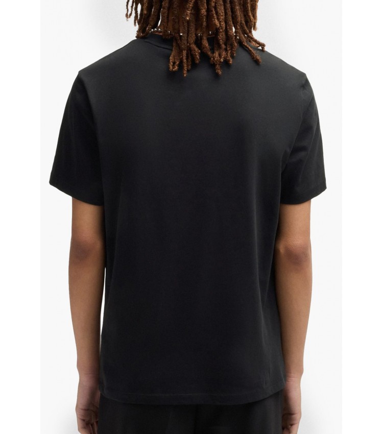 Men T-Shirts Deyladec.D Black Cotton Hugo