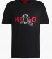 Men T-Shirts Deyladec.S Black Cotton Hugo