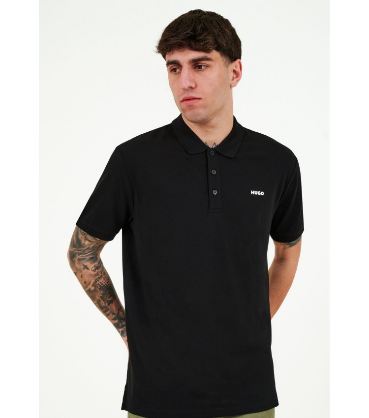 Men T-Shirts Donos222 Black Cotton Hugo