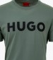 Men T-Shirts Dulivio Green Cotton Hugo