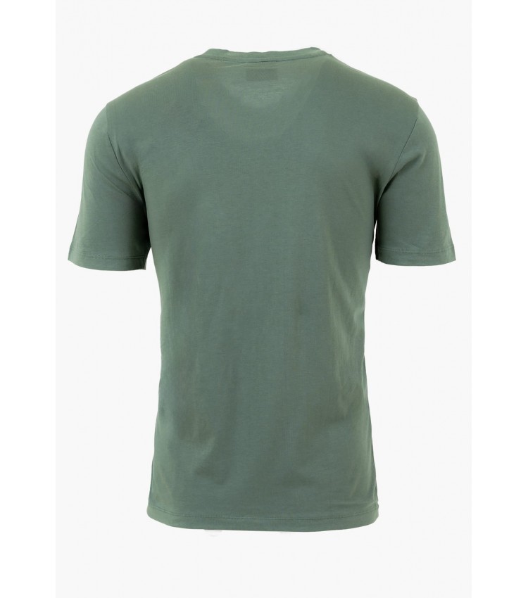 Men T-Shirts Dulivio Green Cotton Hugo