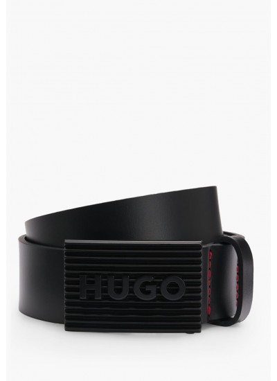 Men Belts Gillad.Sz35 Black Leather Hugo