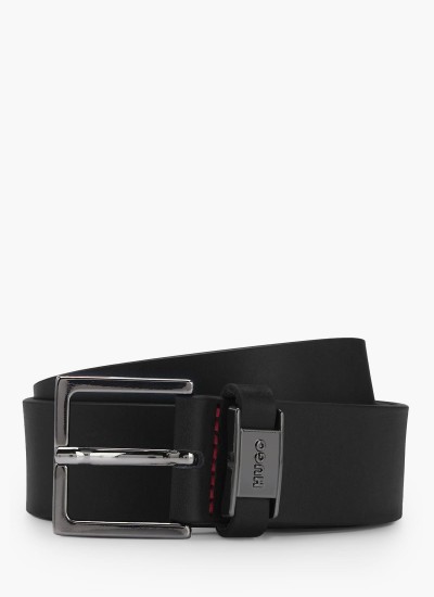 Men Belts F136 Black Leather Mortoglou