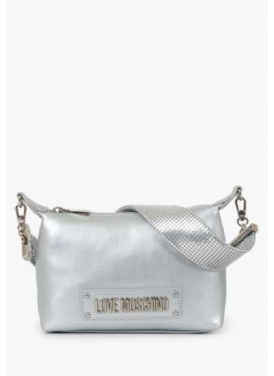 Γυναικείες Τσάντες JC4140 Ασημί ECOleather Love Moschino