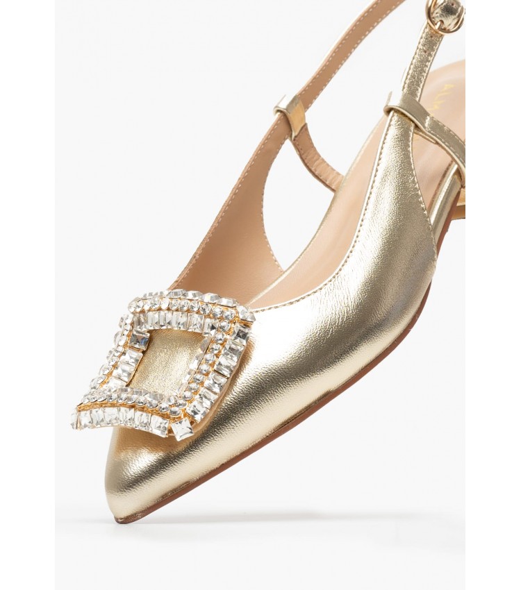 Women Flats V250480 Gold Leather Alma En Pena